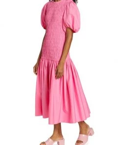 Derek Lam 10 Crosby Amaya Smocked Puff-Sleeve Midi-Dress -HERMÈS And Derek Lam 10 Crosby Sales unnamed file 1018