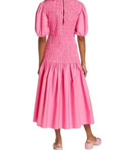 Derek Lam 10 Crosby Amaya Smocked Puff-Sleeve Midi-Dress -HERMÈS And Derek Lam 10 Crosby Sales unnamed file 1019