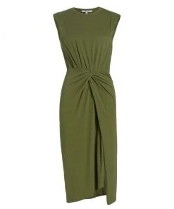 Derek Lam 10 Crosby Landry Twist-Front Jersey Dress Fatigue