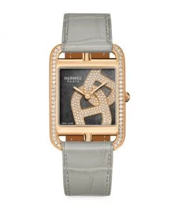 HERMÈS Cape Cod Chain D'Ancre Rose Gold, Diamond & Alligator Leather Strap Watch