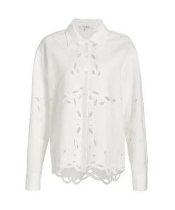 Derek Lam 10 Crosby Brielle Eyelet Button-Front Blouse