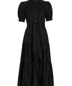 Derek Lam 10 Crosby Buffy Cotton Poplin Utility Dress White