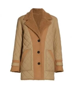 Derek Lam 10 Crosby Amelie Faux Shearling Quilted Reversible Jacket