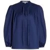 Derek Lam 10 Crosby Austin Smocked Top Blouse Deep Blue