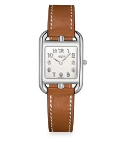 HERMÈS Cape Cod 23MM Stainless Steel & Leather Strap Watch