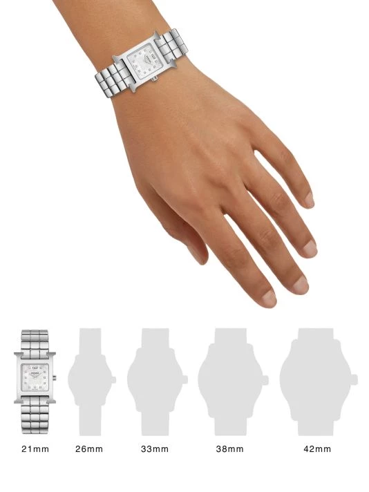 HERMÈS Heure H Diamond & Steel Bracelet Watch 4 HERMÈS Heure H Diamond & Steel Bracelet Watch - Image 2
