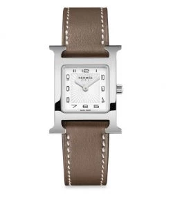 HERMÈS Heure H 21MM Stainless Steel & Leather Strap Watch