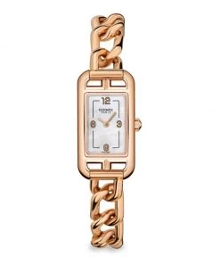 HERMÈS Nantucket 18K Rose Gold Bracelet Watch
