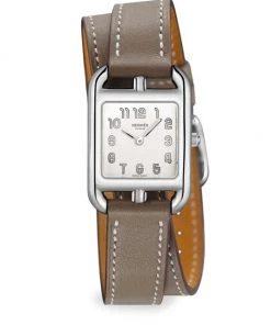 HERMÈS Cape Cod 23MM Stainless Steel & Leather Double-Wrap Strap Watch