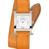 HERMÈS Heure H 21MM Stainless Steel & Leather Double-Wrap Strap Watch