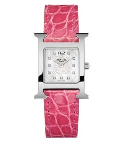 HERMÈS Heure H 21MM Stainless Steel & Alligator Strap Watch