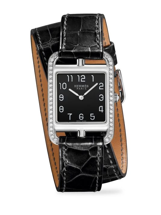 HERMÈS Cape Cod 29MM Diamond, Stainless Steel & Alligator Strap Watch 2 HERMÈS Cape Cod 29MM Diamond, Stainless Steel & Alligator Strap Watch