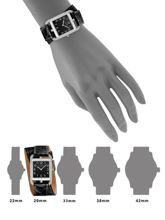 HERMÈS Cape Cod 29MM Diamond, Stainless Steel & Alligator Strap Watch 3 HERMÈS Cape Cod 29MM Diamond, Stainless Steel & Alligator Strap Watch - Image 2