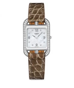 HERMÈS Cape Cod 23MM Diamond, Stainless Steel & Alligator Strap Watch
