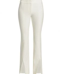 Derek Lam 10 Crosby Maeve Slit-Hem Flare Trousers Soft White