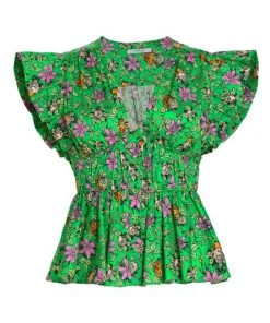 Derek Lam 10 Crosby Roselyn Ruffle-Sleeve Top