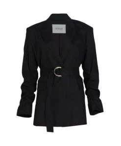 Derek Lam 10 Crosby Harrison Belted Gathered-Sleeve Blazer