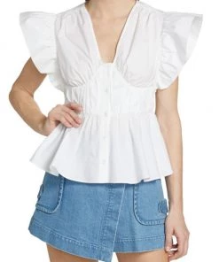 Derek Lam 10 Crosby Roselyn Flutter-Sleeve Top -HERMÈS And Derek Lam 10 Crosby Sales unnamed file 590