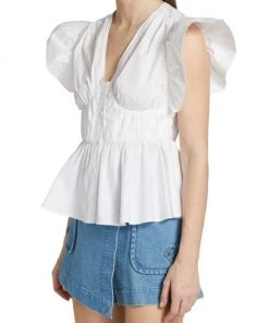 Derek Lam 10 Crosby Roselyn Flutter-Sleeve Top -HERMÈS And Derek Lam 10 Crosby Sales unnamed file 591