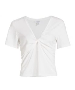 Derek Lam 10 Crosby Belle Twist-Front Cotton Tee White -HERMÈS And Derek Lam 10 Crosby Sales unnamed file 680