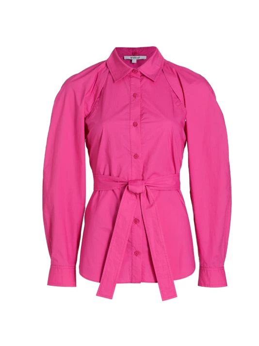 Derek Lam 10 Crosby Casper Convertible Belted Shirt Magenta 5 Derek Lam 10 Crosby Casper Convertible Belted Shirt Magenta - Image 3