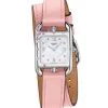 HERM&Egrave;S Cape Cod Pink Sapphire, Diamond, Steel & Leather Strap Watch