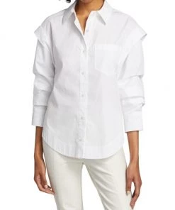 Derek Lam 10 Crosby Marley Ruched Sleeve Button Down -HERMÈS And Derek Lam 10 Crosby Sales unnamed file 731