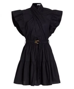 Derek Lam 10 Crosby Finn Ruffled Wrap-Front Minidress Black -HERMÈS And Derek Lam 10 Crosby Sales unnamed file 767