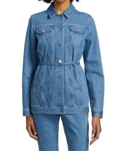 Derek Lam 10 Crosby Luca Wavy-Seam Belted Denim Jacket -HERMÈS And Derek Lam 10 Crosby Sales unnamed file 777