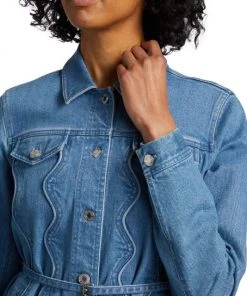 Derek Lam 10 Crosby Luca Wavy-Seam Belted Denim Jacket -HERMÈS And Derek Lam 10 Crosby Sales unnamed file 780