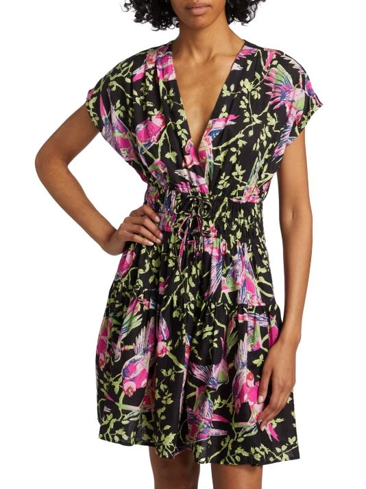 Derek Lam 10 Crosby Tora V-Neck Drawstring Minidress 5 Derek Lam 10 Crosby Tora V-Neck Drawstring Minidress - Image 3