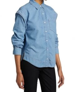 Derek Lam 10 Crosby Marley Ruched-Sleeve Snap-Front Shirt -HERMÈS And Derek Lam 10 Crosby Sales unnamed file 846