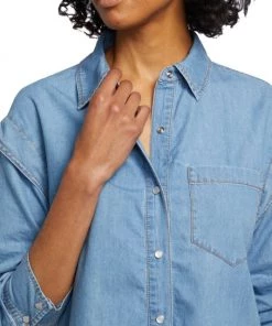 Derek Lam 10 Crosby Marley Ruched-Sleeve Snap-Front Shirt -HERMÈS And Derek Lam 10 Crosby Sales unnamed file 848