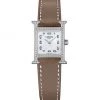 HERMÈS Heure H Stainless Steel, Diamond & Leather Strap Watch