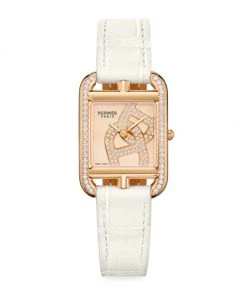 HERMÈS Cape Cod Chain D'Ancre 18K Rose Gold, Diamond & Alligator Leather Strap Watch