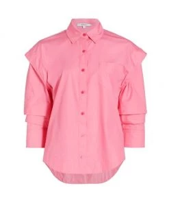 Derek Lam 10 Crosby Marley Ruched Sleeve Shirt Peony -HERMÈS And Derek Lam 10 Crosby Sales unnamed file 955