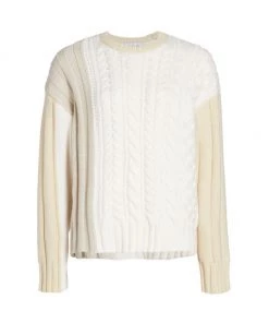Derek Lam 10 Crosby Rory Mixed Cable-Knit Sweater